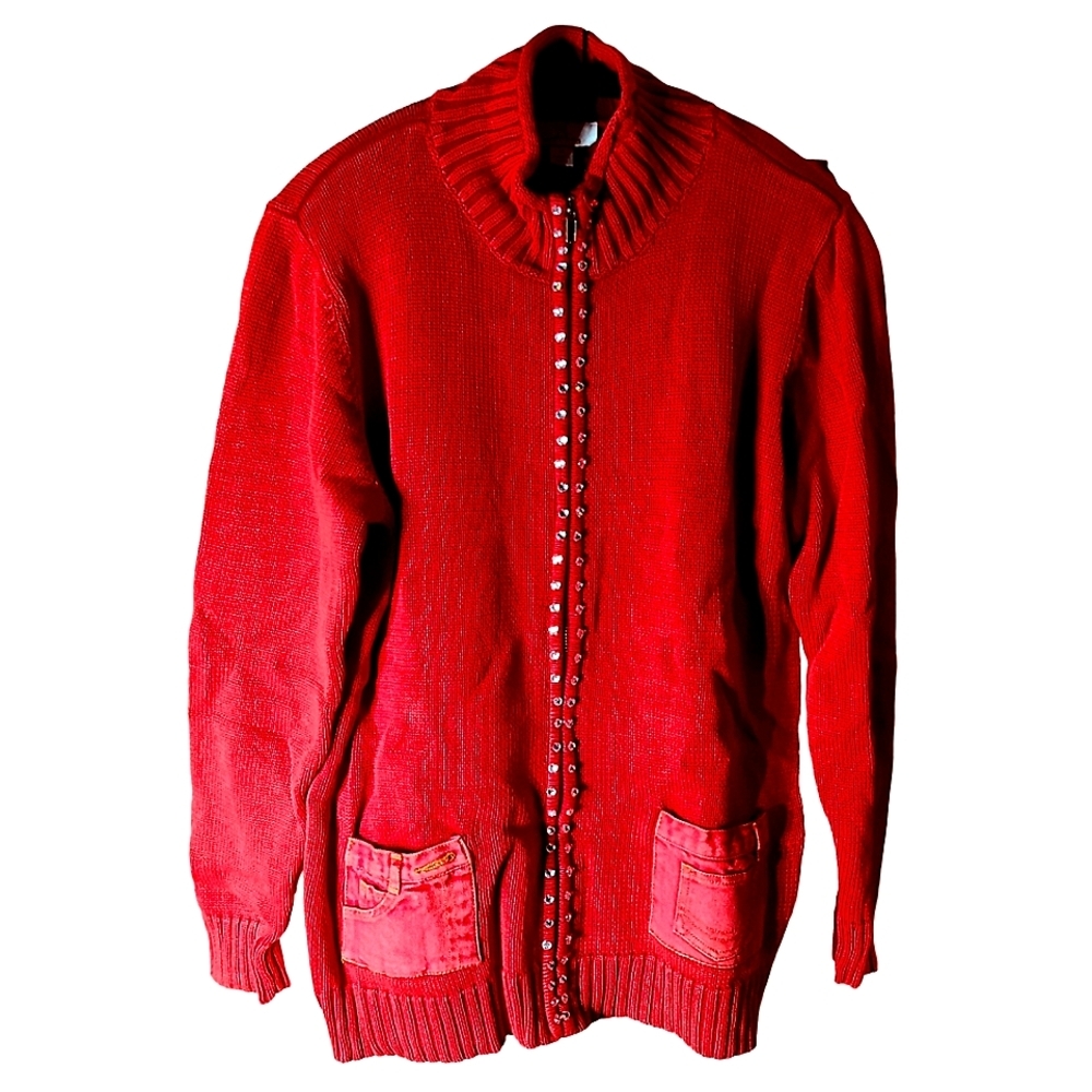038 MED QUACKER FACTORY ZIP UP SWEATER